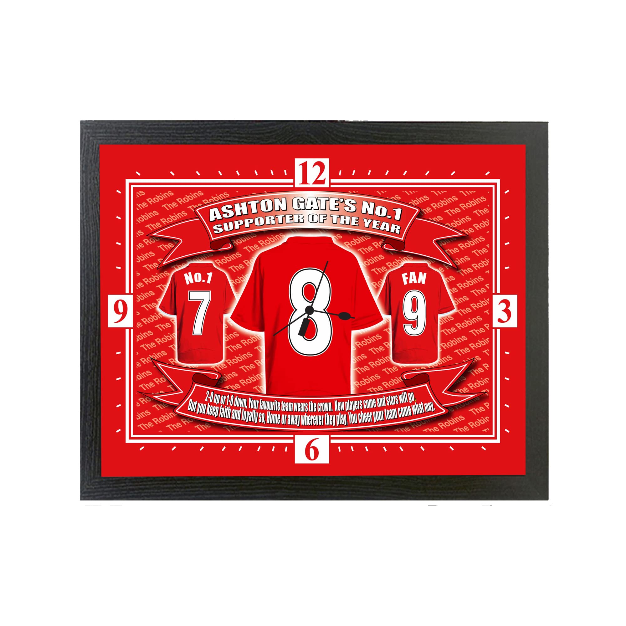 Bristol City Football Shirt Clock Gift Present