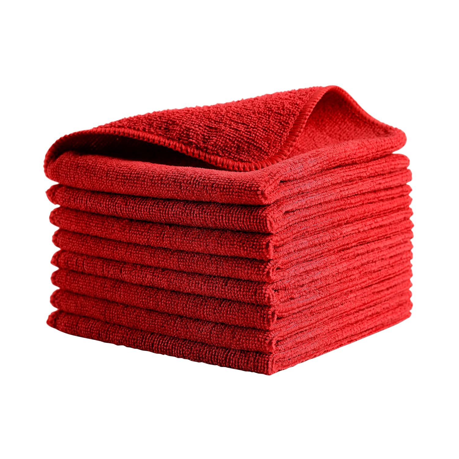 Rubbermaid Commercial Products HYGEN r-40 Recycled Microfiber Cloths, 12"" X 12"" Red, 24-Pack, Durable, Lint-Free, Wet-Dry Cleaning for Home, Applianes, Cars, Custodial Spaces, Housekeeping, Glass