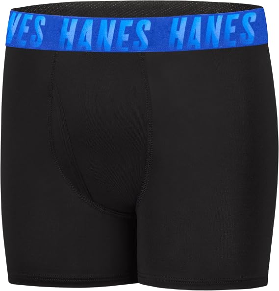 Hanes Boys' Moves Breathable Boxer Brief Underwear, Performance Stretch Boxer Briefs for Boys, Moisture-wicking, 6-pk