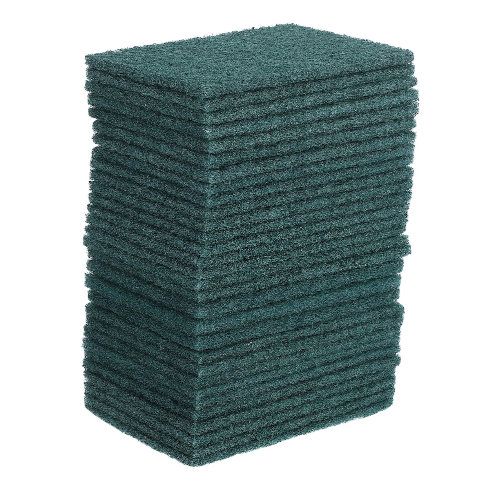HEALLILY 30pcs Dish Brush Multi-Purpose Kitchen Pads Non Scratch Dish Scouring Pads Non Scratch Cleaning Sponges Kitchen Dish Scouring Pads Dish Scrubbing Sponges Polyester Dark Green