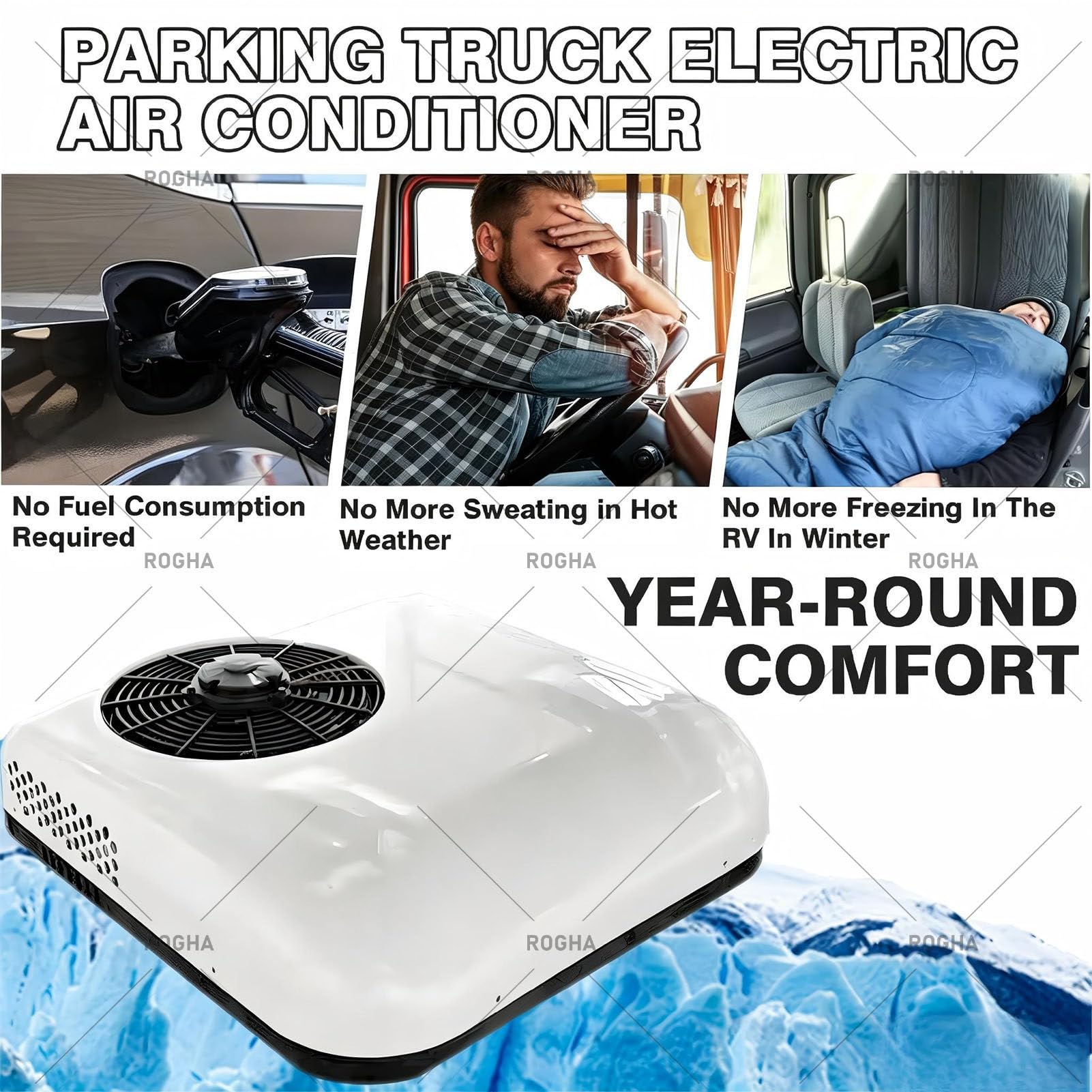Kit Condizionatore da Tetto Universale 12V/24V per RV, unità A/C Silenziosa per Camper, Raffreddamento Rapido per Autocarri, Furgoni Rimorchio, Trattori E Autobus 24V