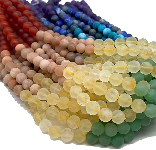 Miniatura 7 de ABCGEMS - Cuentas mate de ocho chakras, desbloquea tu octavo chakra estrella del alma (cuarzo de cristal, granate, cornalina, citrino, apatita,