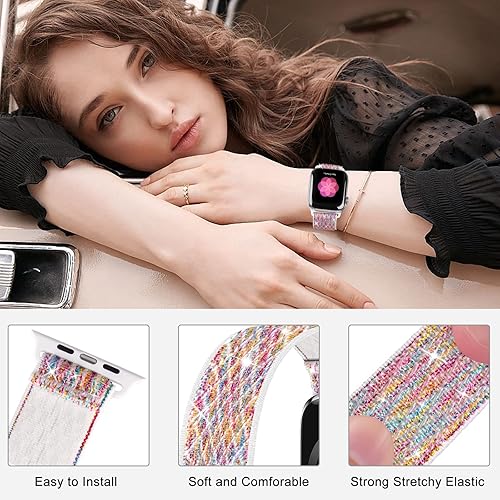 Miniatura 8 de Correa elástica de nailon para Apple Watch, de 1.49, 1.57, 1.61, 1.65, 1.73, 1.77 y 1.772 pulgadas, deportiva, trenzada, Ultra iWatch Serie 8 7 SE 6
