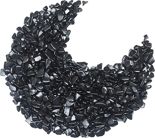 Miniatura 6 de Chips de cristal de turmalina negra a granel, regalo de San Valentín, cristal curativo natural de forma irregular, piedra triturada Reik, chips de