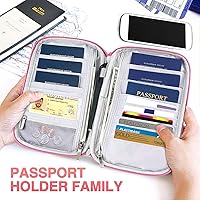 Vista 6 de Passport Holder Family, Women Rfid Blocking Passport Wallet, Travel Document Organizer Premium Wallets Passport Holders Bag