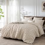 Olive Green Boho Tufted Duvet Cover King Set Vintage Tufts Bedding | Farmhouse Geometric Chevron Stripe Jacquard Embroidery Comforter Cover, Soft Microfiber, Shabby Chic,All Seasons,3 Pieces