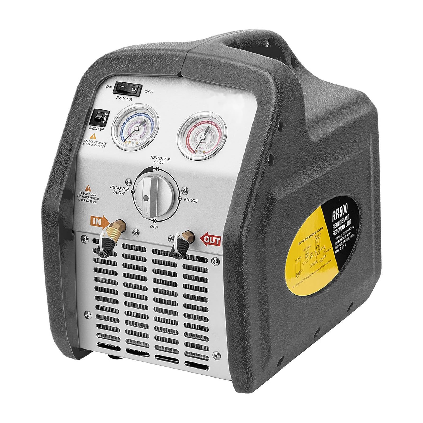 Máquina portátil de recuperación de refrigerante 1hp/3/4 H -P - Máquina de recuperación de CA120V HVAC para refrigerante líquido