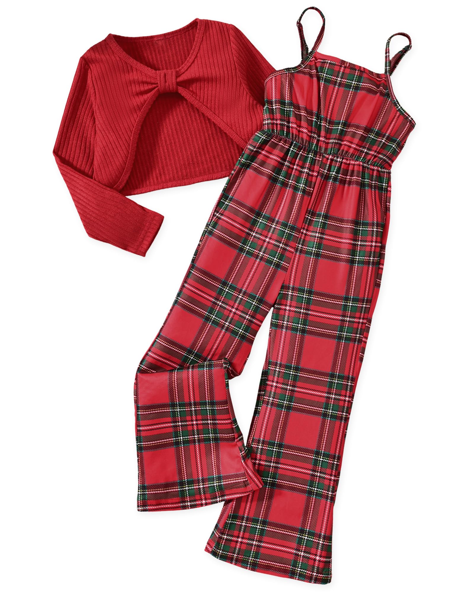 HIHA Girls Long Sleeve Crop Top Sleeveless Jumpsuits Outfit Size 4-12