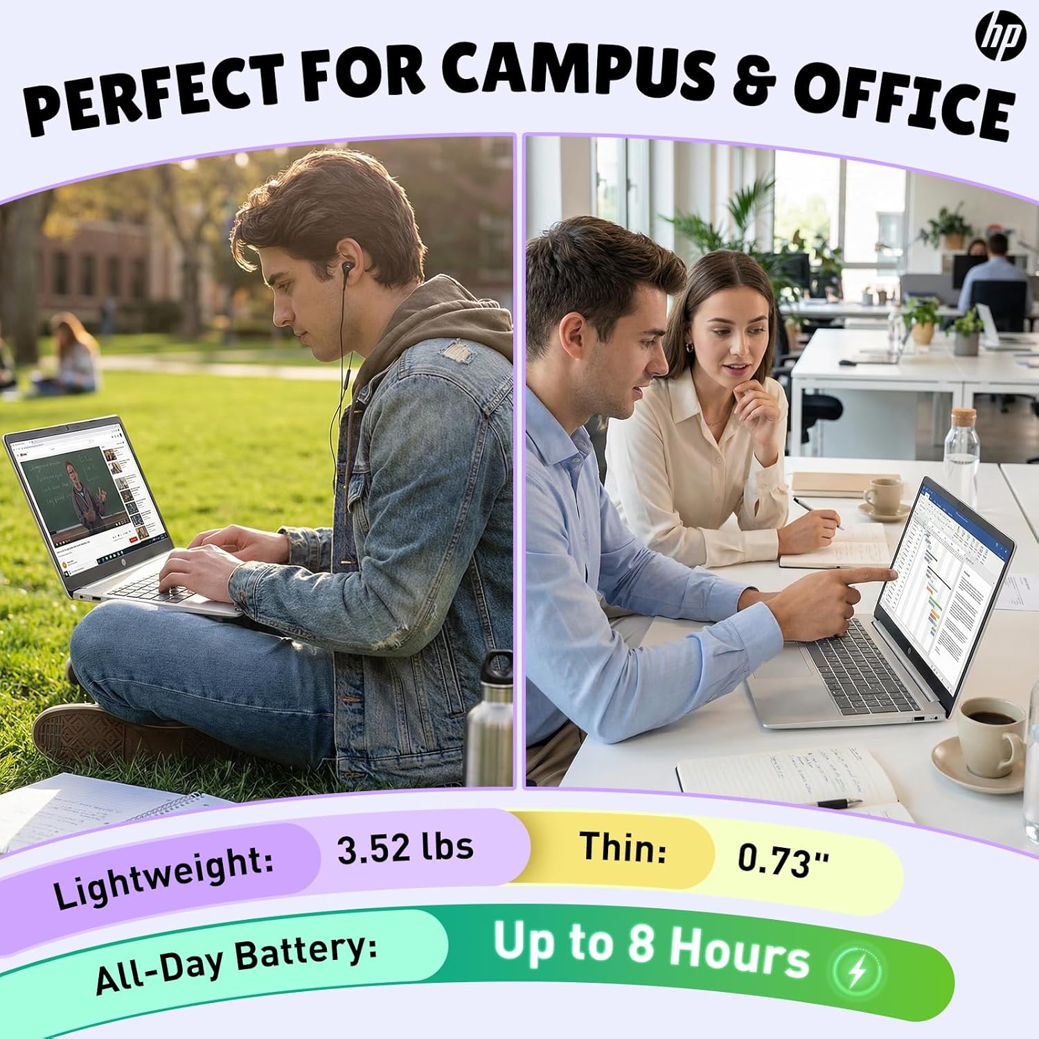 HP 15.6 Touchscreen Laptop for Student & Business, Intel Core i3-1315U (Up to 4.5GHz), 8GB RAM, 512GB SSD, Copilot AI, Wi-Fi 6, HD Camera, Windows 11, Natural Silver, W/Accessories