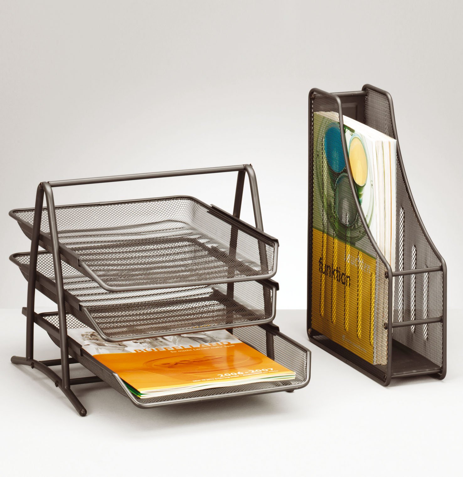 Zeller 17730 Magazine Rack Mesh 27.5 x 9 x 35 cm Charcoal