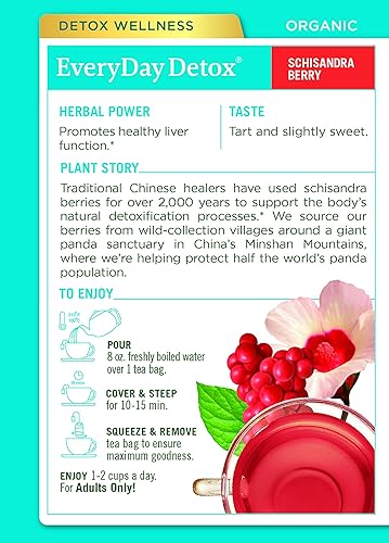 Miniatura 2 de Traditional Medicinals Organic EveryDay Detox Schisandra Berry Té de hierbas, apoya la función hepática saludable, (paquete de 1)  16 bolsas de té