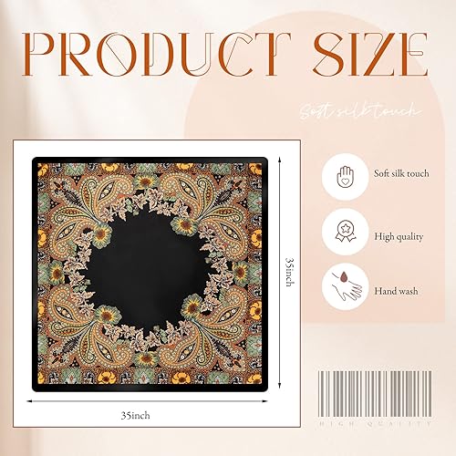 Miniatura 4 de SATINIOR Pañuelo sedoso para la cabeza de 35 pulgadas, 2 unidades, bufanda grande para el cuello cuadrado, pañuelo de satén para mujeres (color