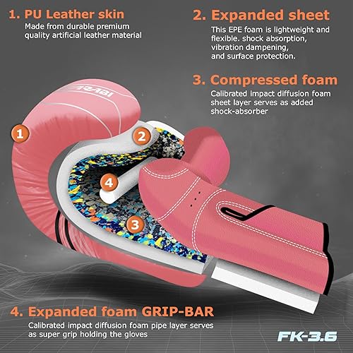 Miniatura 9 de Farabi Sports Guantes de boxeo para niños y niñas, guantes de kickboxing de 6 onzas para jóvenes, guantes de boxeo junior para MMA, Muay Thai,