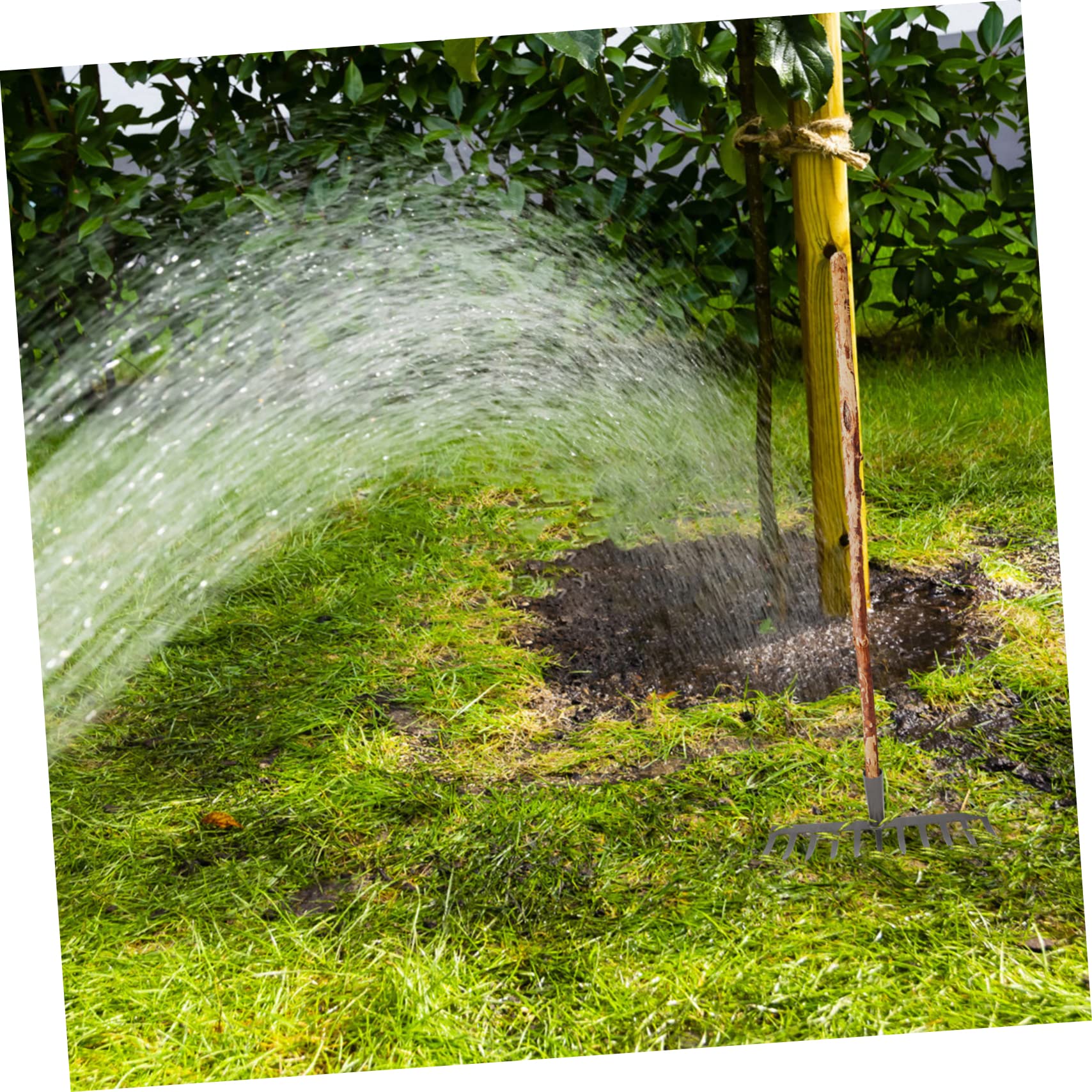 Eisenrechen Grasrechen für Gartenarbeit, Robuster Bodenlockerrechen