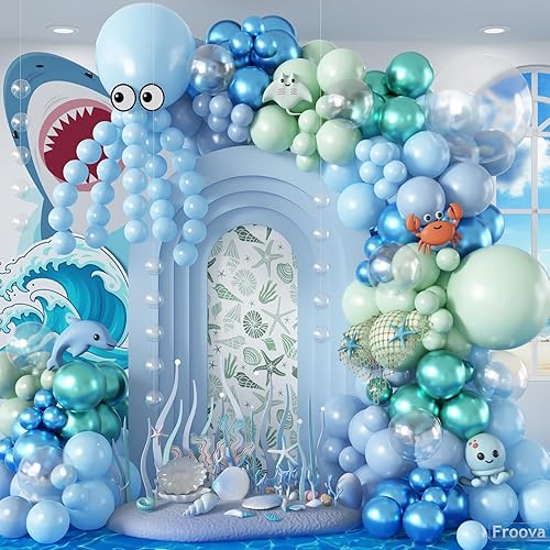 Miniatura 13 de Kit de arco de globos de graduación, 120 piezas de guirnalda de arco de globos de béisbol retro rojo azul marino amarillo blanco arena metálica Azul
