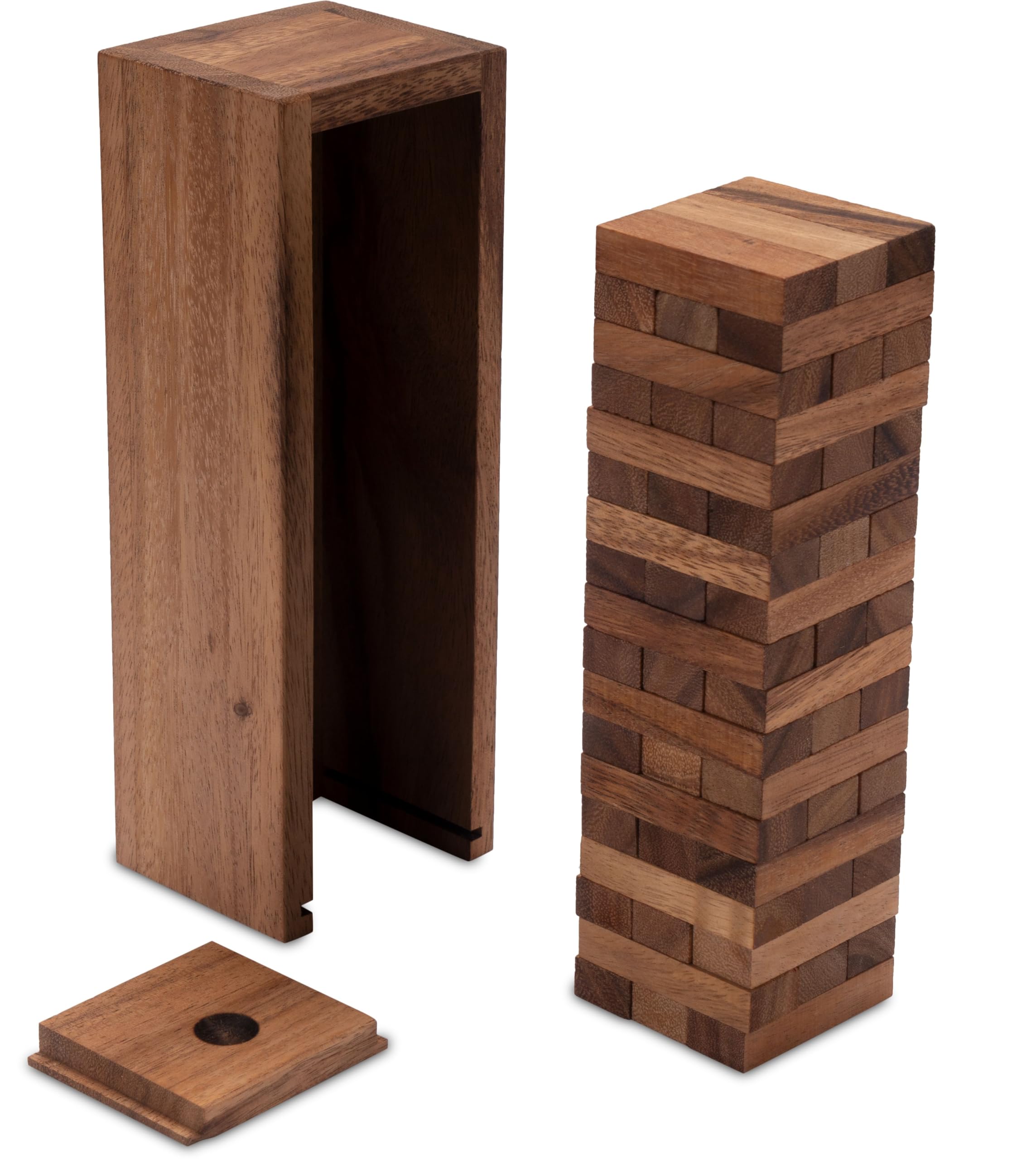 LOGOPLAY Torre tambaleante tamaño. S - 23 cm de Altura - Condo - Torre de Madera - Juego de Habilidad - Juego de Tablero de Madera Marrón