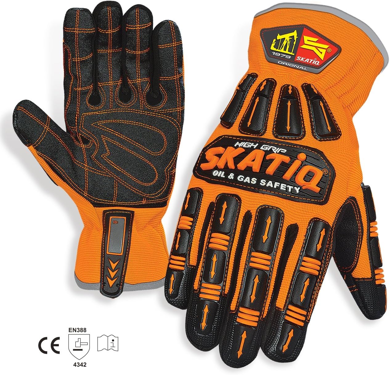 SKATIQ Impact Reducing Safety Gloves SG-1300-G (Large)