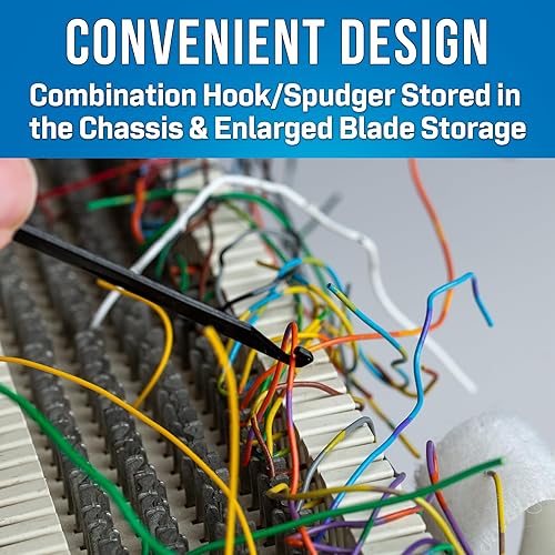 Miniatura 10 de Jonard Tools EPD-91461, herramienta de punchdown manual con 2 cuchillas de acero 66 y 110 para bloques de punchdown