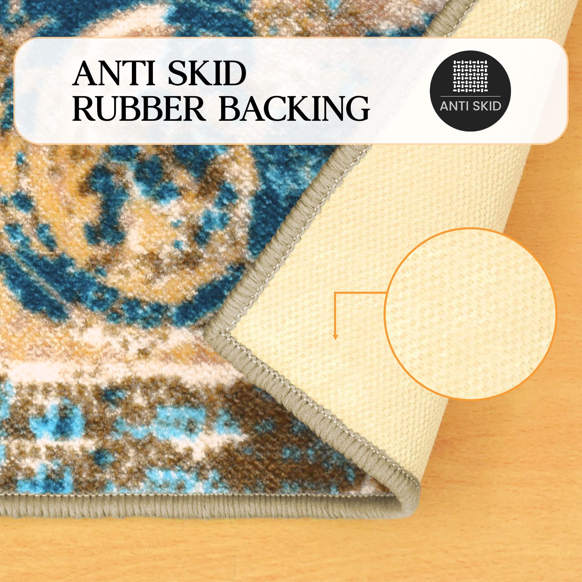 Superior Indoor Non-Slip Area Rug, Modern Overdyed Machine Washable ...