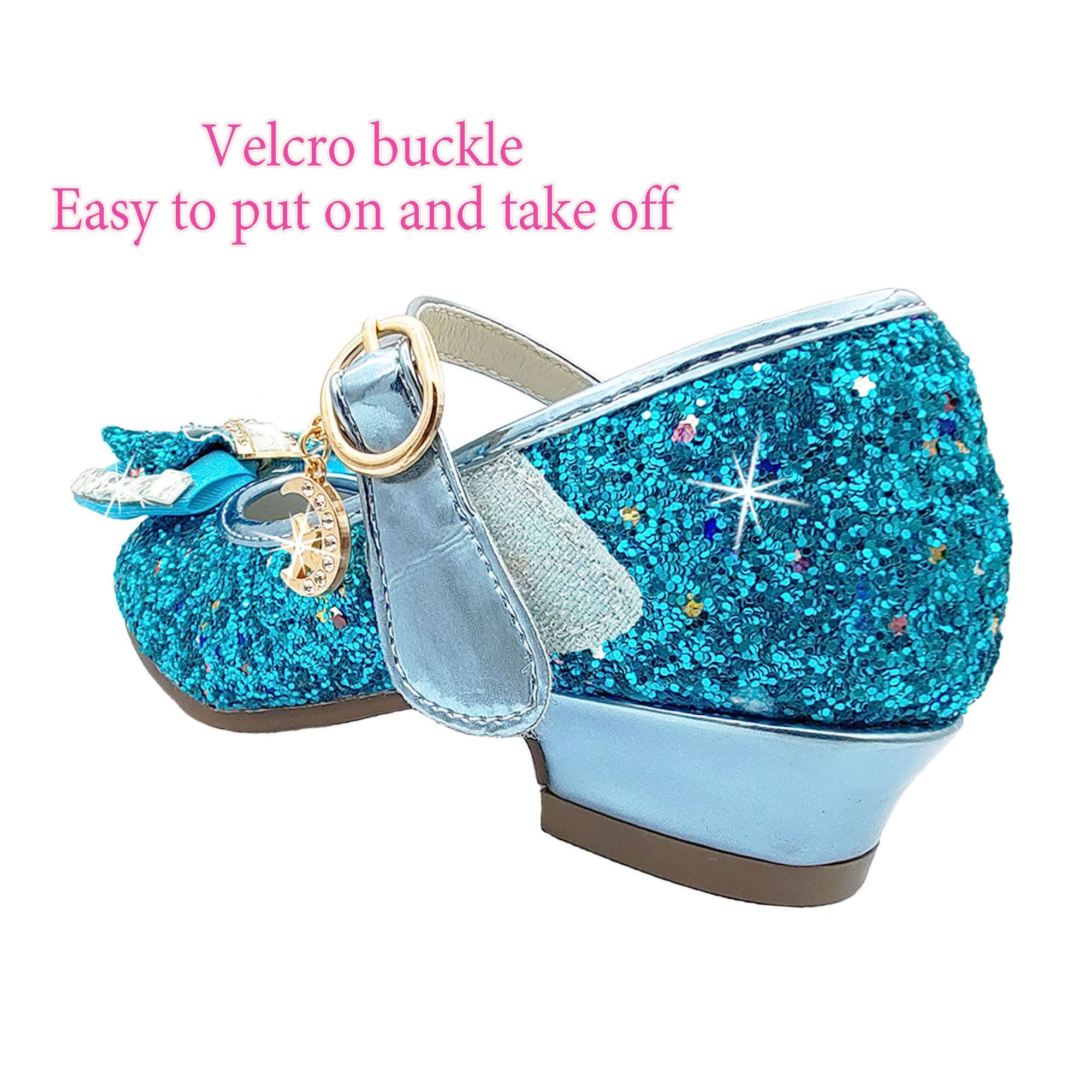 Zapatos Princesa Niñas Zapatos Tacon Niña Princesa Disfraz Zapatos Purpurina Tacones Niña Infantiles Zapatos Niña Vestir Lentejuelas Merceditas Niña Zapatos Fiesta Niña Regalo Niña EU26-36