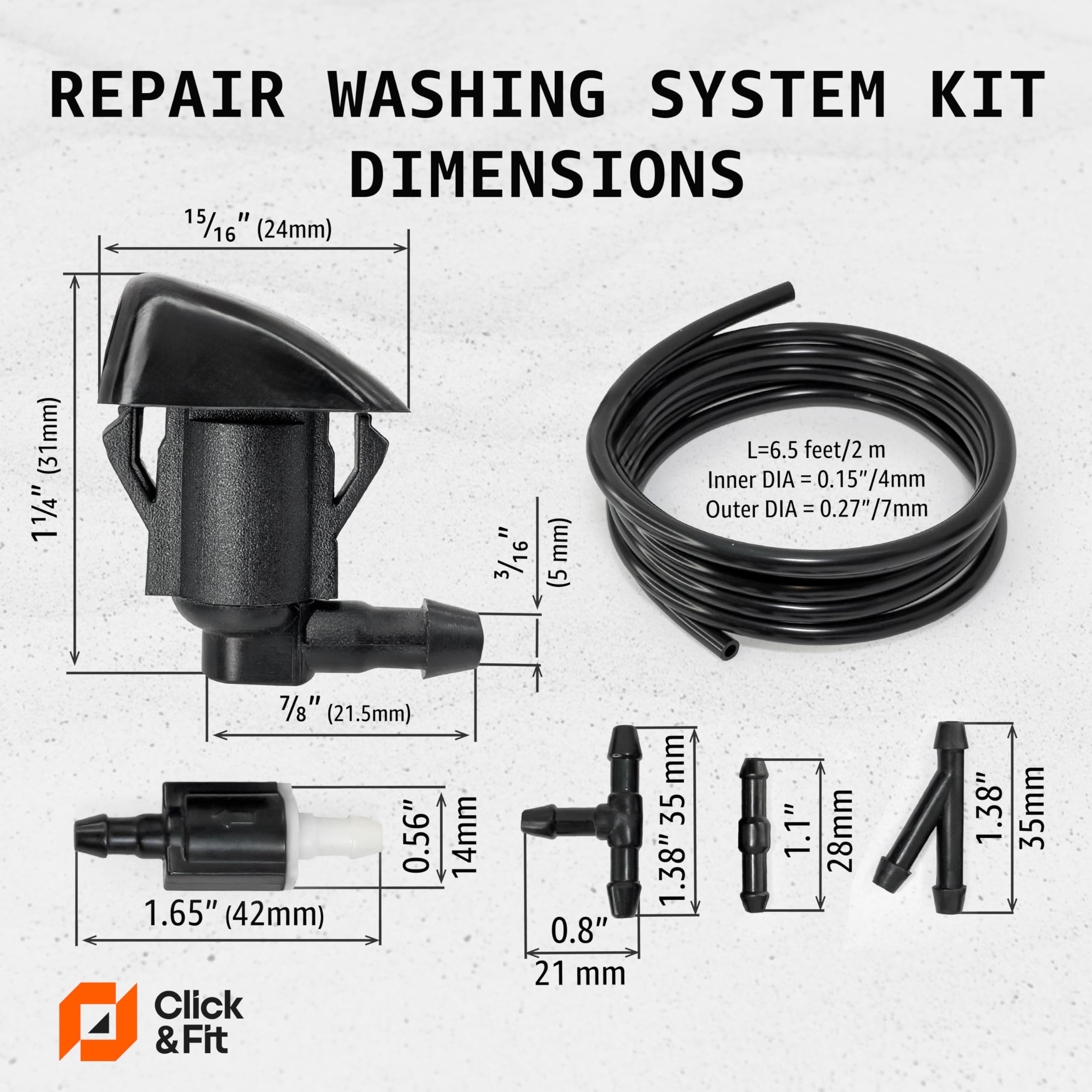 2 STKS Voorruit Wasmachine Nozzles, Washer Spray Jet Kit Fit voor
