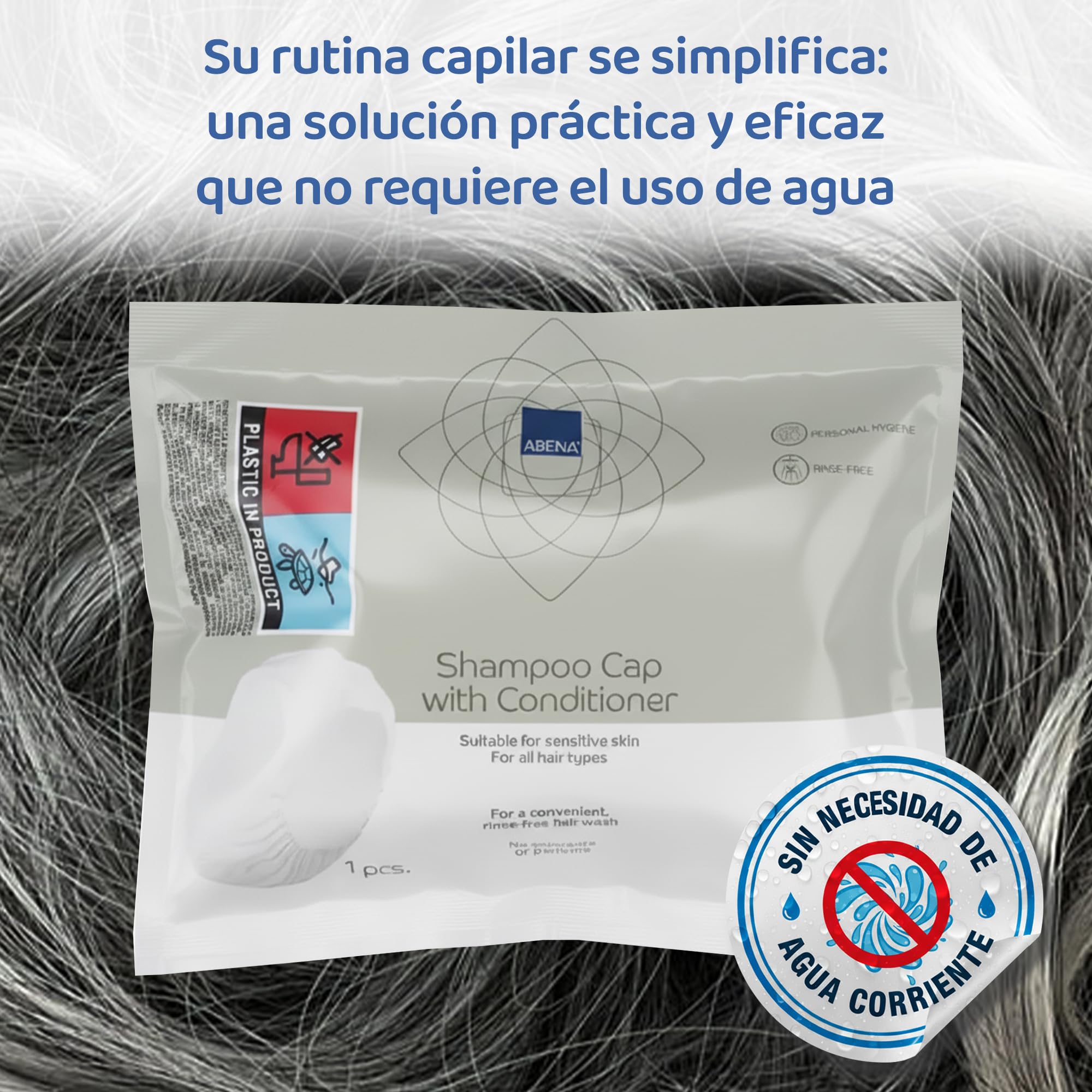 Gorro Lavacabezas Desechable con Champú y Acondicionador - 6 Unidades | Con Extracto de Aloe Vera, Champú en Seco, Sin Enjuague, Para Viajes, Pacientes y Personas Mayores