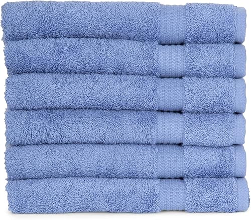 TowelSelections Toallas suaves y absorbentes de algodón para baño, hotel, ducha, spa, gimnasio, 6 toallas de mano lavanda lustre