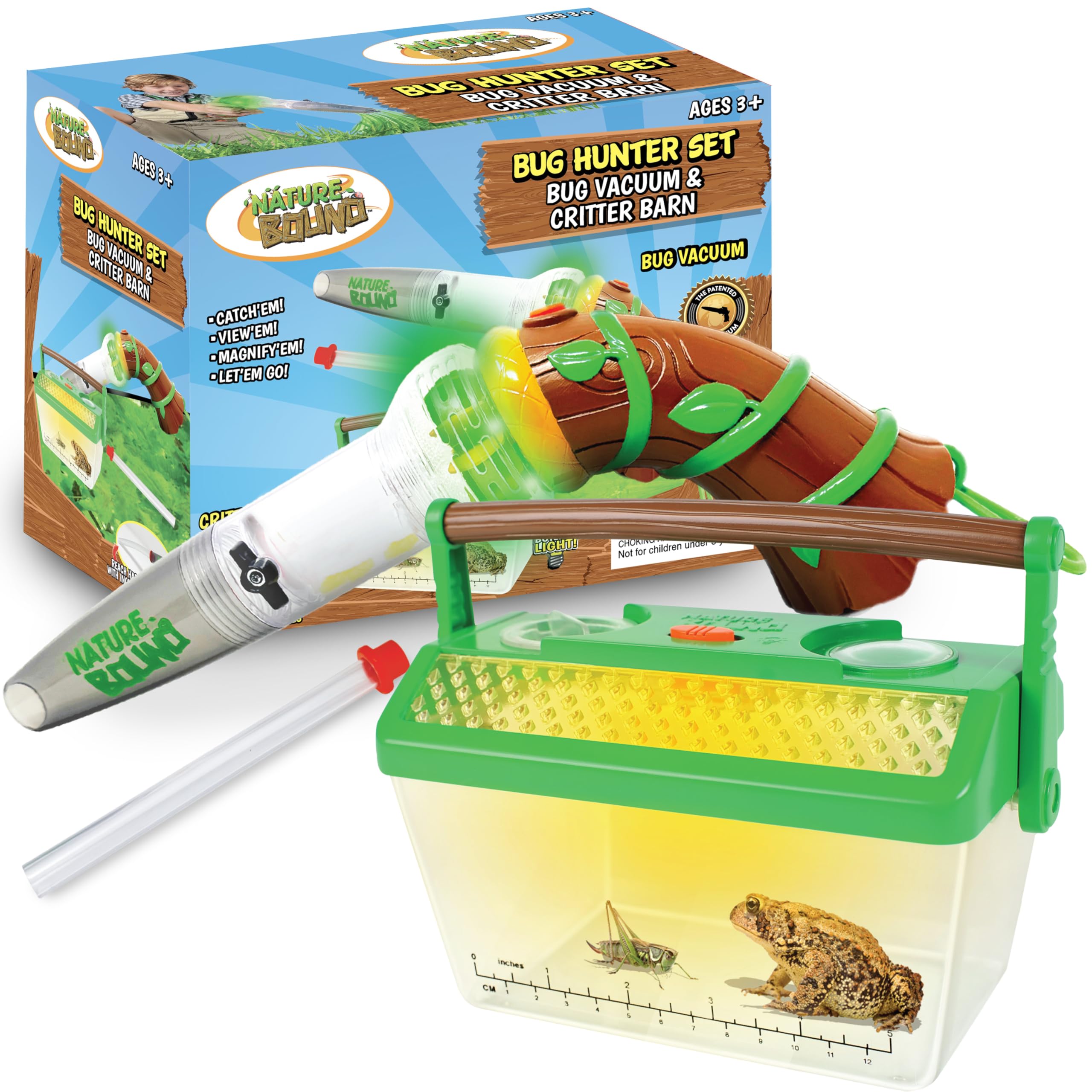 Nature Bound Bug Catcher Toy, Eco-Friendly Bug Vacuum, Catch and Release Indoor/Outdoor Play, Ages 3 to 12, Green, Complete Kit for Kids, Includes Capture Core with Magnification