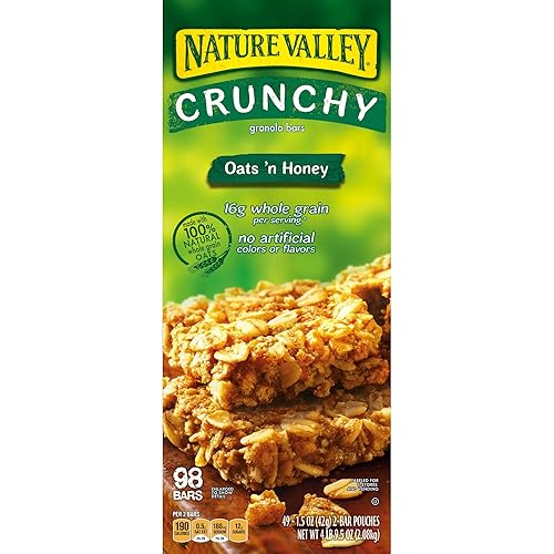Nature Valley Barras de granola crujiente de avena y miel, 2 unidades49 ct.