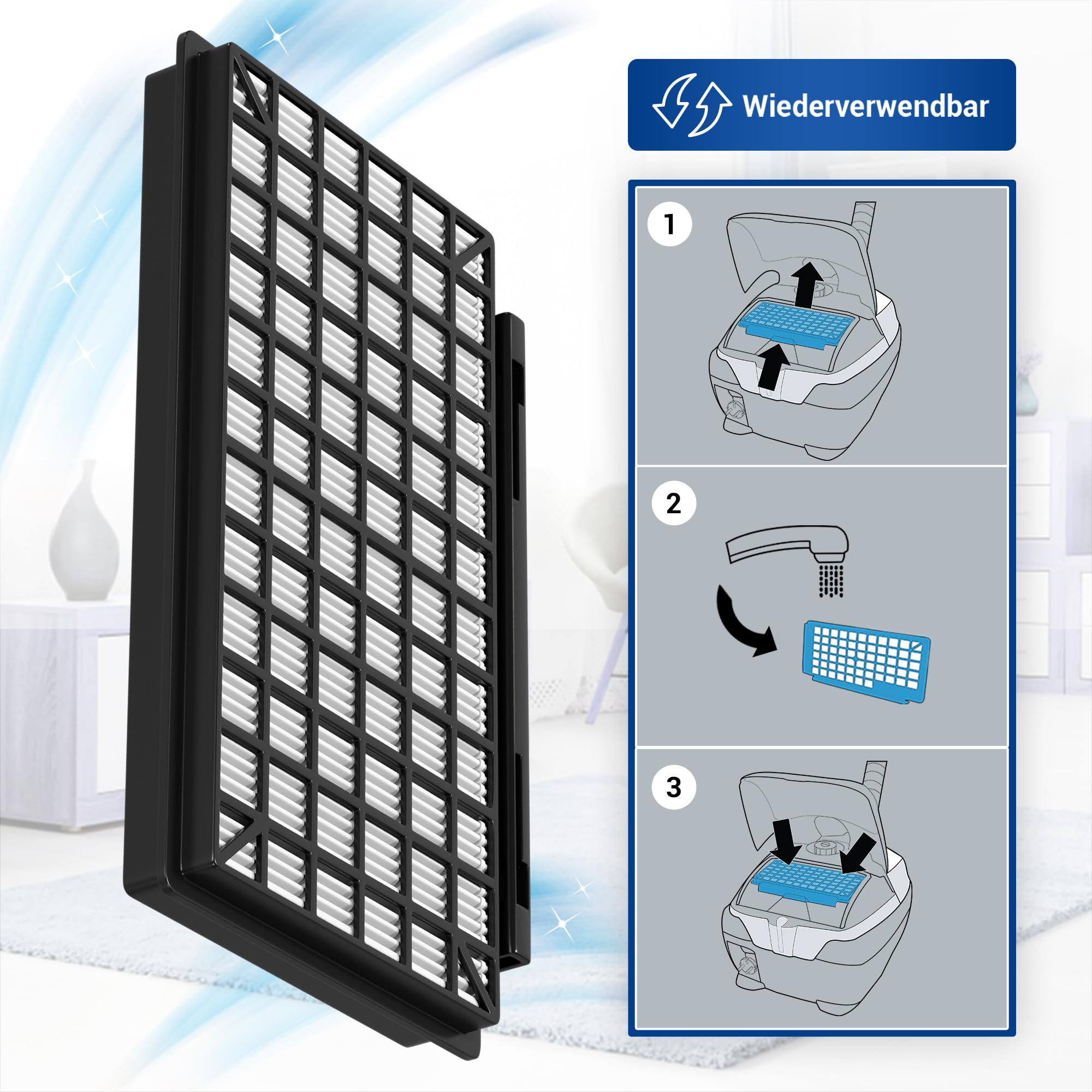 Icrosafe Hepa - Juego De Filtro Y Filtro De Otor Para Sustituir