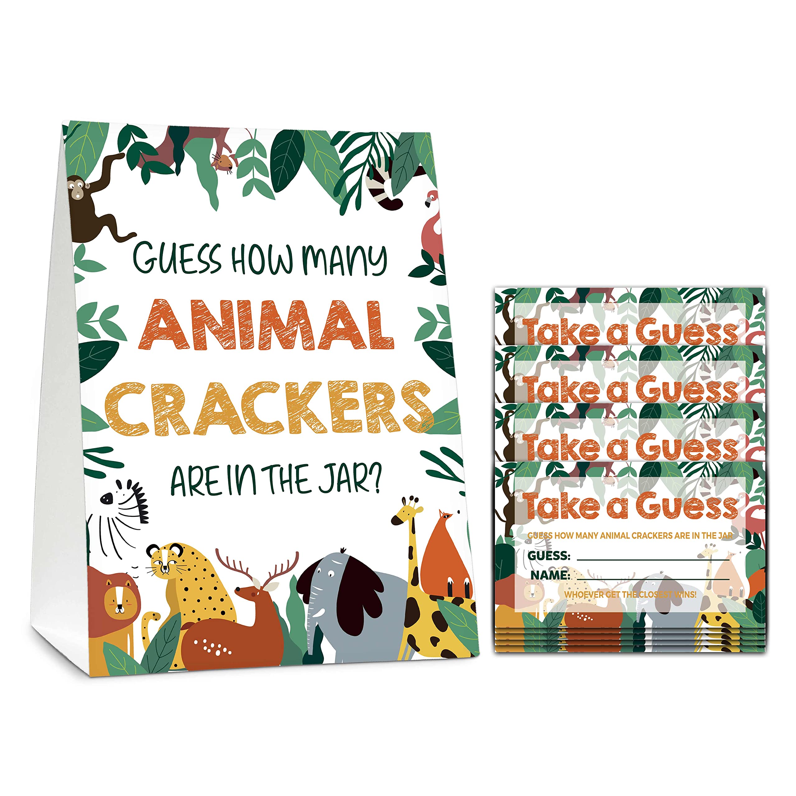 Buy Baby Shower Game Set, Safari Jungle Guess How Many Animal Crackers