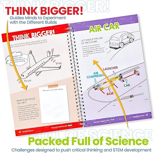 Miniatura 6 de hand2mind Moving Creations with K'NEX, kit de libro y construcción para niños de 8 a 12 años, 9 modelos y 18 experimentos científicos, explora la