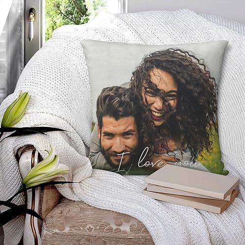 Miniatura 5 de Fundas de almohada personalizadas con imagen y texto, almohada personalizada de terciopelo de dos lados, 16 x 16 pulgadas, regalo personalizado para