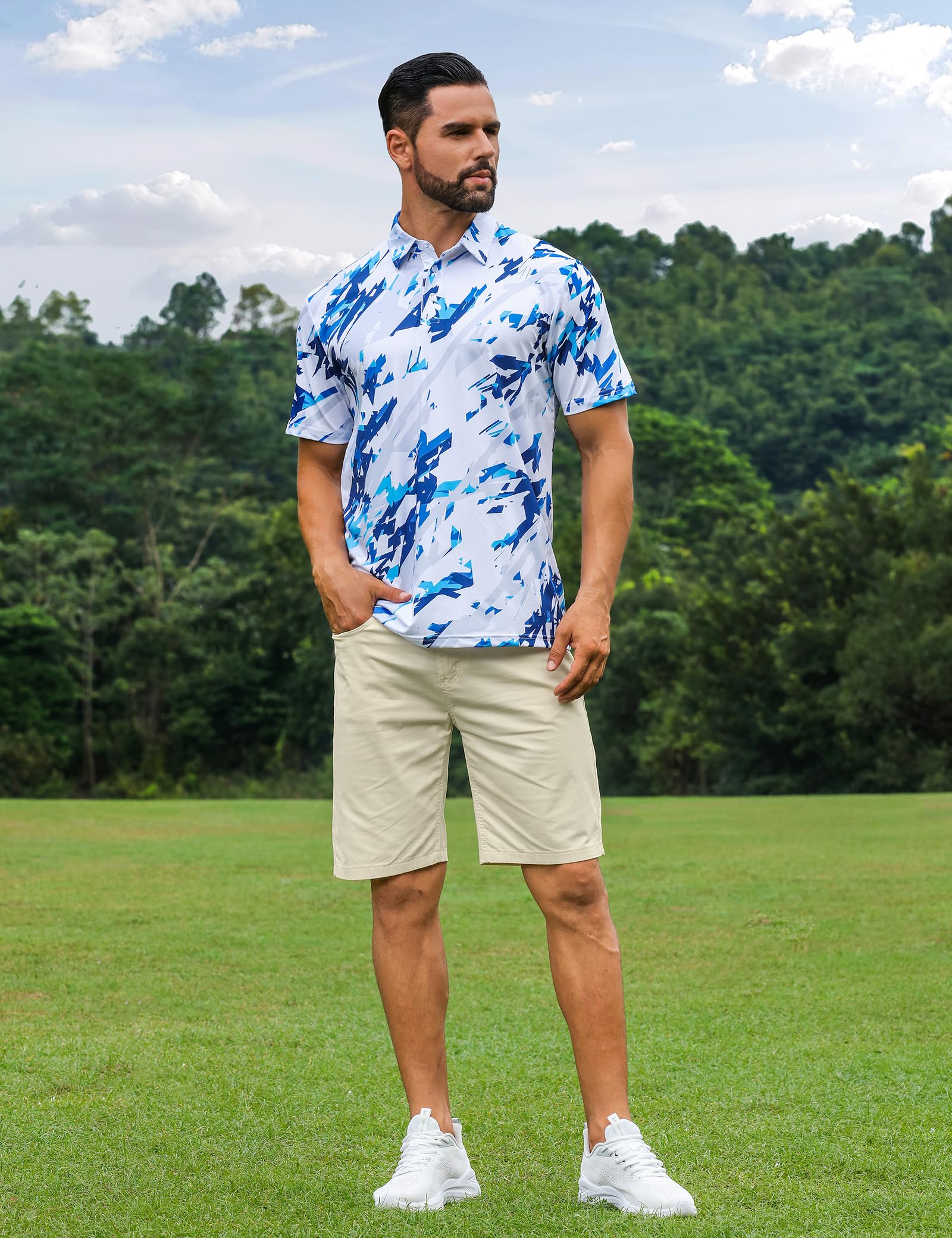 APTRO Men's Golf Polo Shirts Short Sleeve Moisture Wicking High Stretch Outdoors Shirts - 4