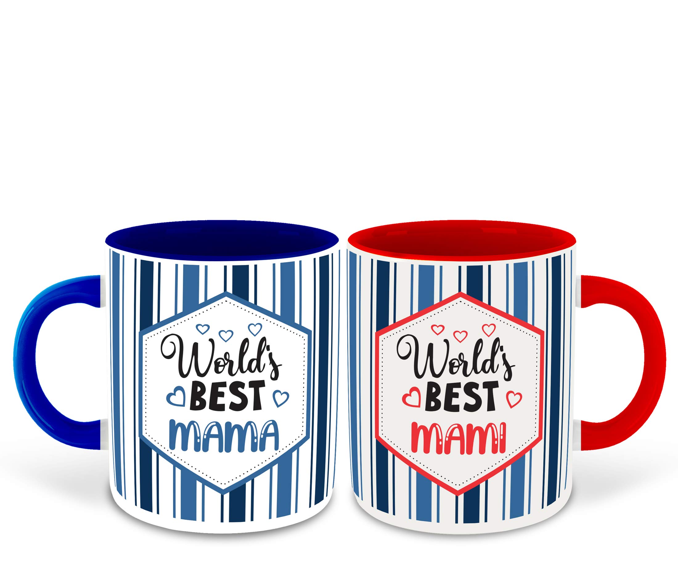 WHATS YOUR KICK Mama and Mami Inspired Dark Blue & Red Inner Colour Set of 2 Coffee Mug- Mamu, Mami, Best Quotes, Happy Birthday, Best Couple Quotes, Unique Gifts (Mama & Mami)