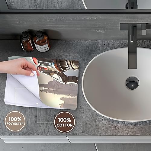 Miniatura 4 de 3dRose Giant Industrial Robot in Mars Desert on a Sunny Day Digital Art - Towels (twl-377074-1)