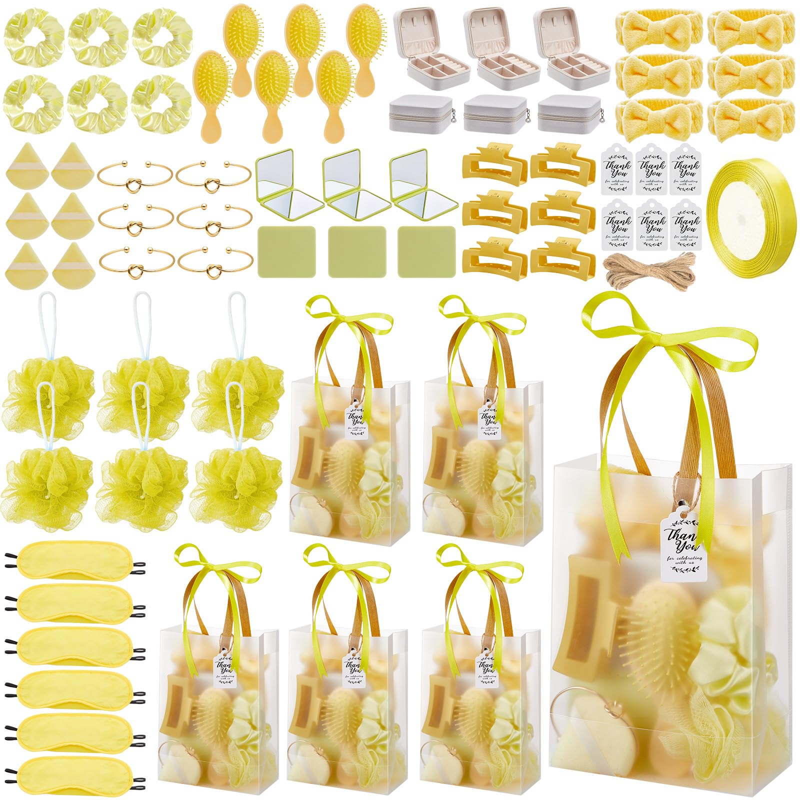 74Pcs Baby Shower Prizes for Game Winners Baby Shower Favors Gifts including Headband Hair Brush Jewelry Box with Gift Bag for Baby Shower Game Prizes
