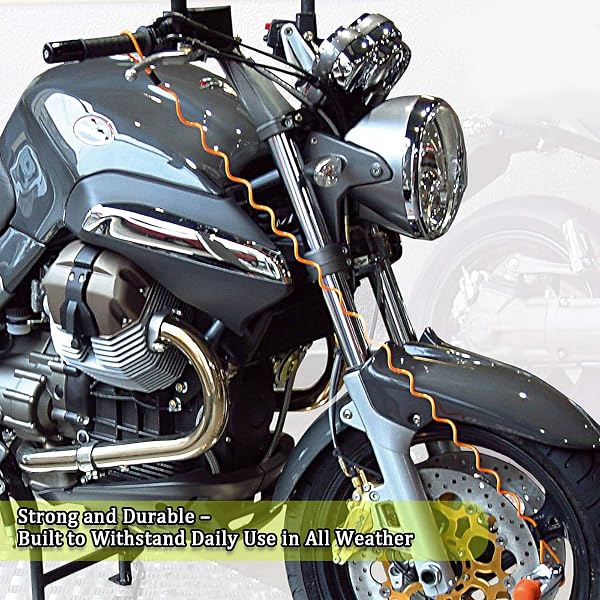 2PCS Disc Lock Reminder Cable, Motorcycle Disc Lock, Bright Coiled Disc Lock with Strong Visibility, Durable Steel Disc Lock Motorbike Accessory for Daily Commuting and Travel - 5