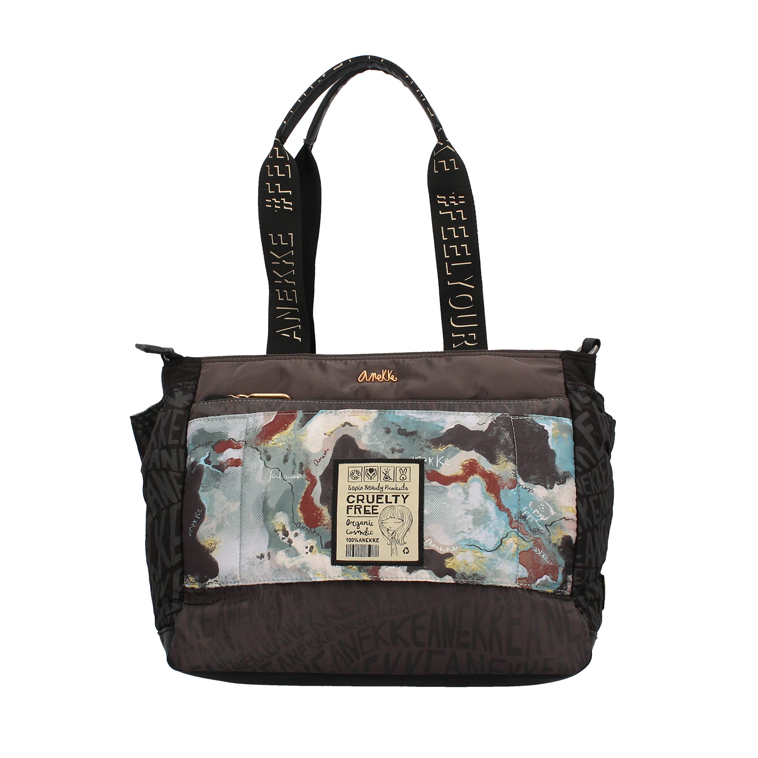 Anekke Shopper Damen-Handtasche – große Geldbörse aus Kunstleder mit 2 Griffen – Handtasche – Kollektion Voice Nature Woods – Accessoires und Accessoires für Damen – Maße 39 x 29 x 19 cm, bunt,
