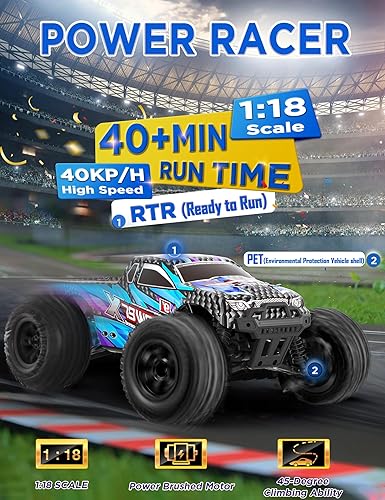 Miniatura 3 de ASPEXEL Autos a control remoto, 118 4WD con 2.4 GHz, impermeable, todo terreno, de alta velocidad, 24.9 mih, todoterreno a control remoto, con dos