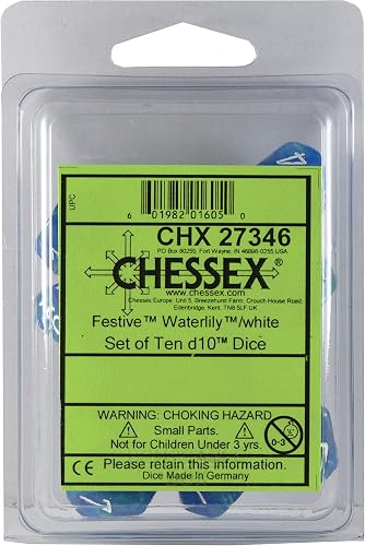 Ten d10 Sets Festive Waterlily w/White
