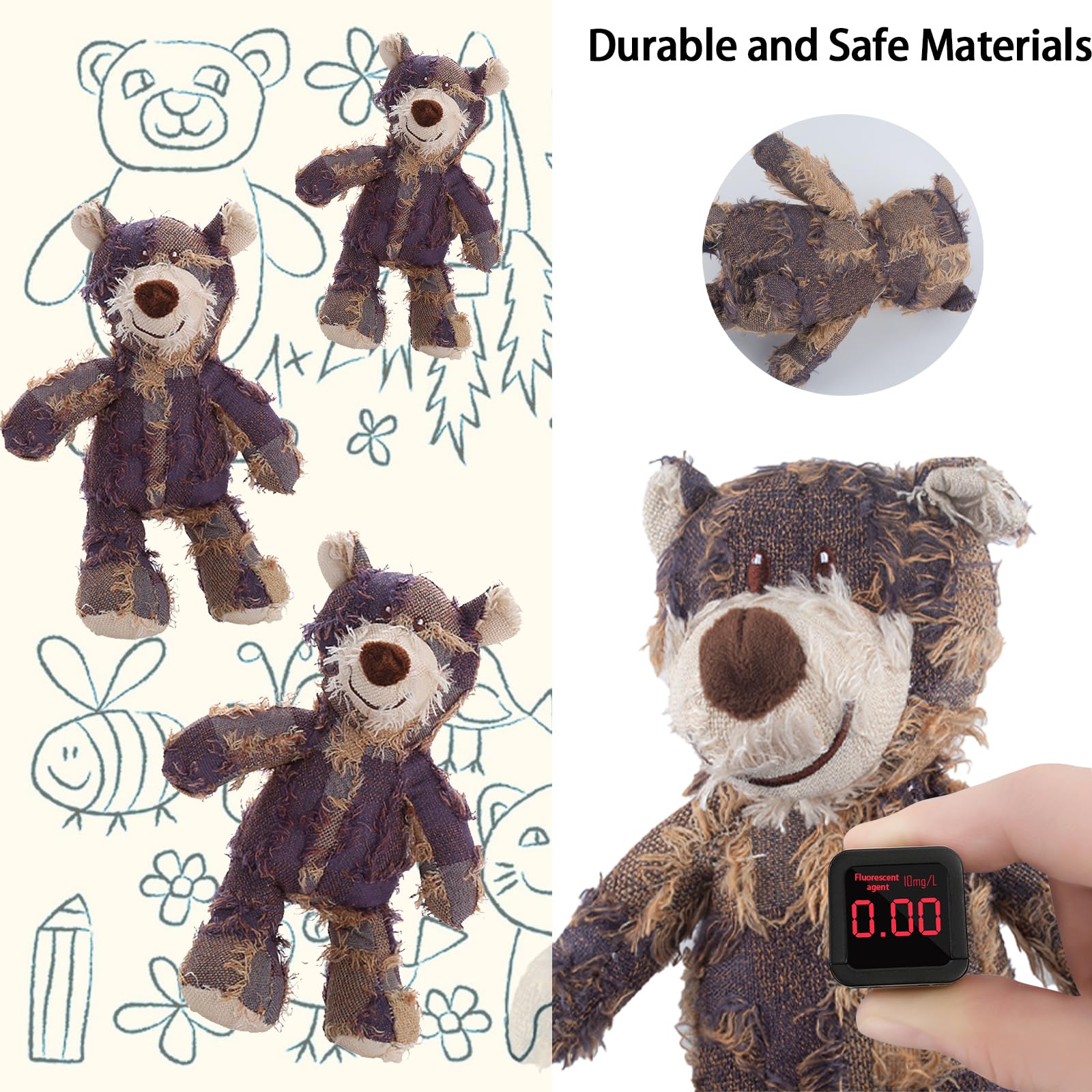 GWAWG Indestructible Robust Bear Dog Toy,Resistant Squeaky Dog Toys,Robust Bear Dog Squeak Chew Toy,Upgraded Indestructible Dog Toys,dogs biting petsboro robust bear chew toys (purple) - Image 4