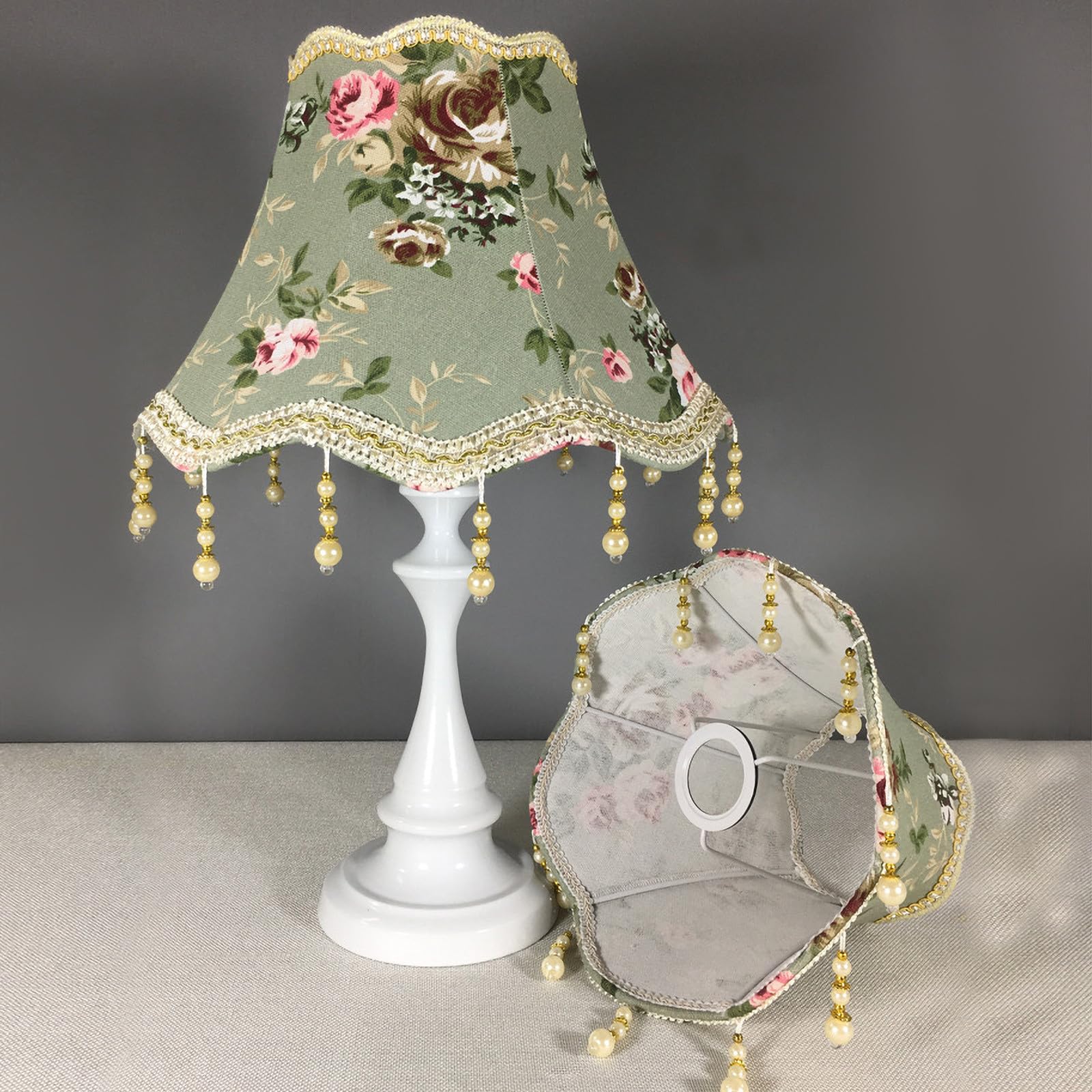 Paralume per Lampada Attacco da Parete E27 Copri Paralume Jacquard da 25 CM a Tamburo Adatto Casa Studio Camera Letto Hotel