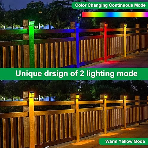 Miniatura 4 de ikuso Luces solares para exteriores, paquete de 4, 2 modos, inalámbricas, antioxidantes, luces solares para exteriores IP65 impermeables, aplique de