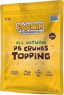 PASOKIN | Peanut Butter Crumbs | Gluten-Free, Vegan, All Natural Peanut Butter Topping, Made in USA, Super Value Pack, 5 LB