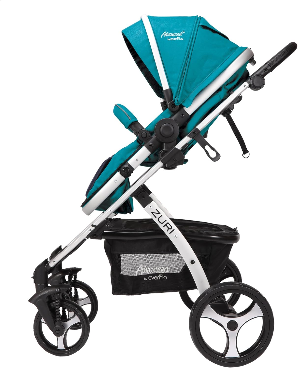 Evenflo Advanced Zuri Stroller side view with seat in upright position