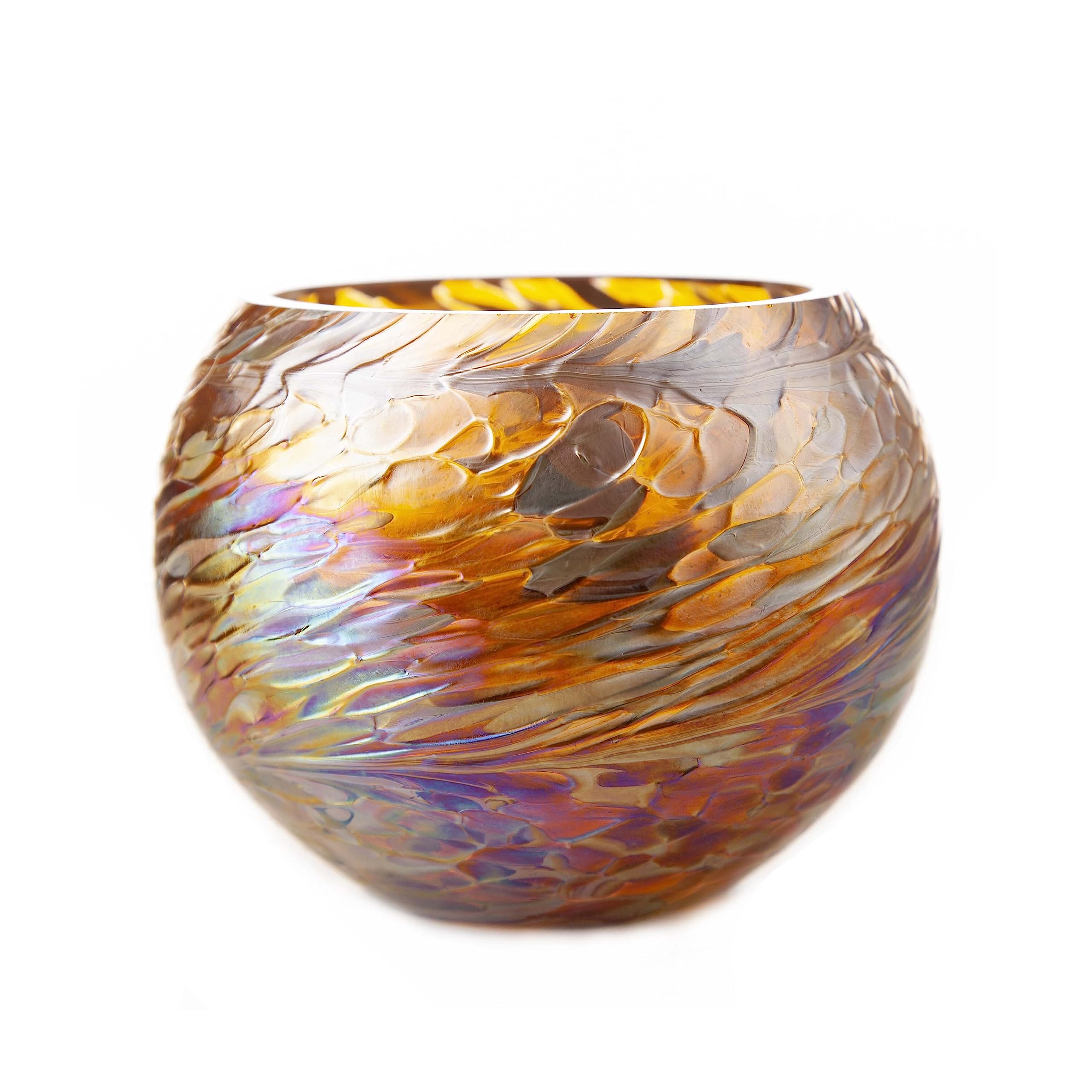 Round Glass Tealight Holder in Gold
