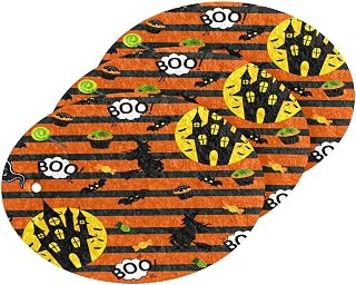 Scrub Sponge Halloween Castle Witch Moon Kitchen Washing Dishes Cleaning Sponges Boo Ghost Candy Bat Non Scratch Sponge for Kitchen Dish Countertops Sinks Floors Showers Tile Sinks 3 Pack