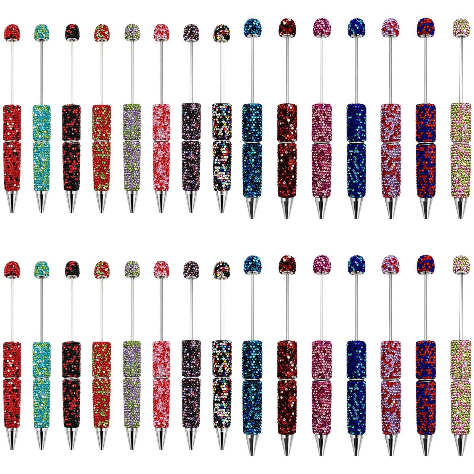 30 penne glitterate con perline, strumenti di scrittura con strass, penne creative fai da te per personalizzazione, penne scintillanti per progetti artistici e regali