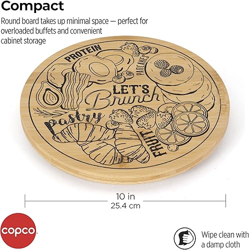 Miniatura 5 de Copco Bamboo Lazy Susan - Tocadiscos de cocina para entretenimiento, diseño de Let's Brunch, 10 pulgadas, bambú